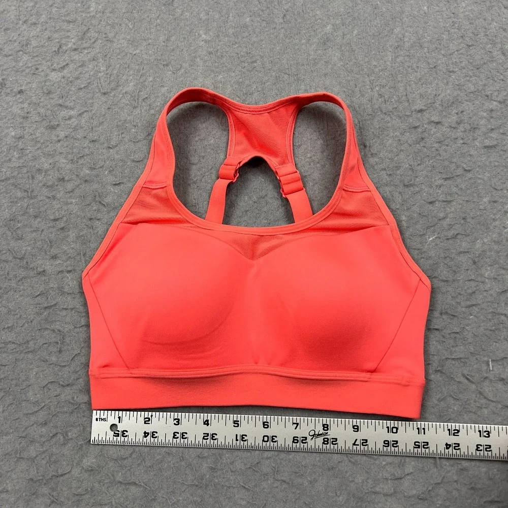 Gymshark Sport Bra Womens XS Coral High Support Open Back‎ Padded Adjustable